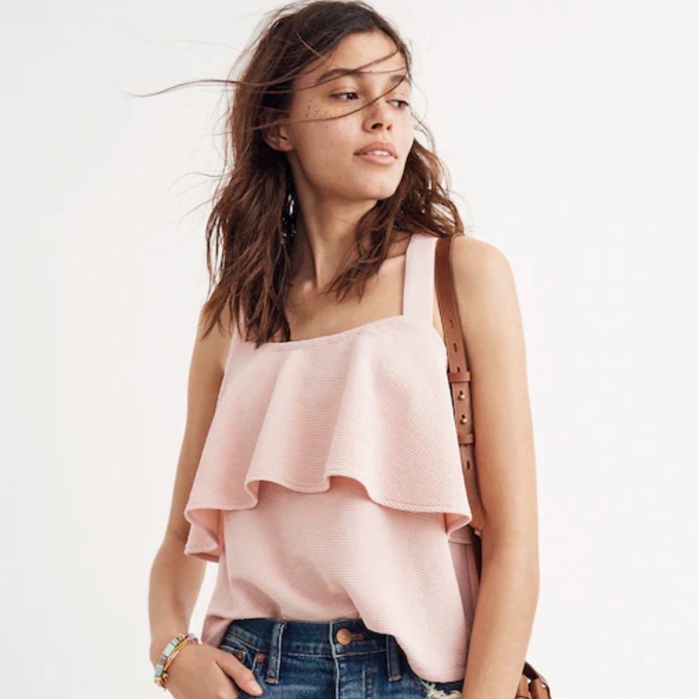 TEXTURE & THREAD TIERED TANK TOP
